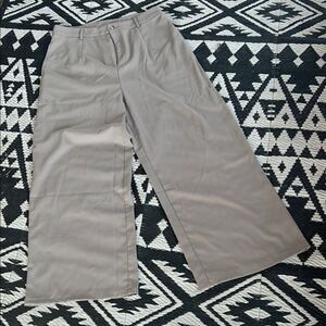 Pink Lily tan  Wide Leg Pants with Flat Waistband   E